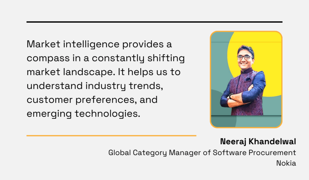 quote from a category manager in Nokia about market intelligence