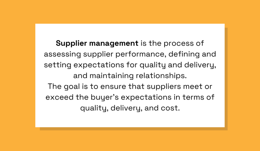 supplier management definition