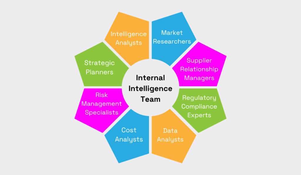 the roles in internal intelligence team visual breakdown