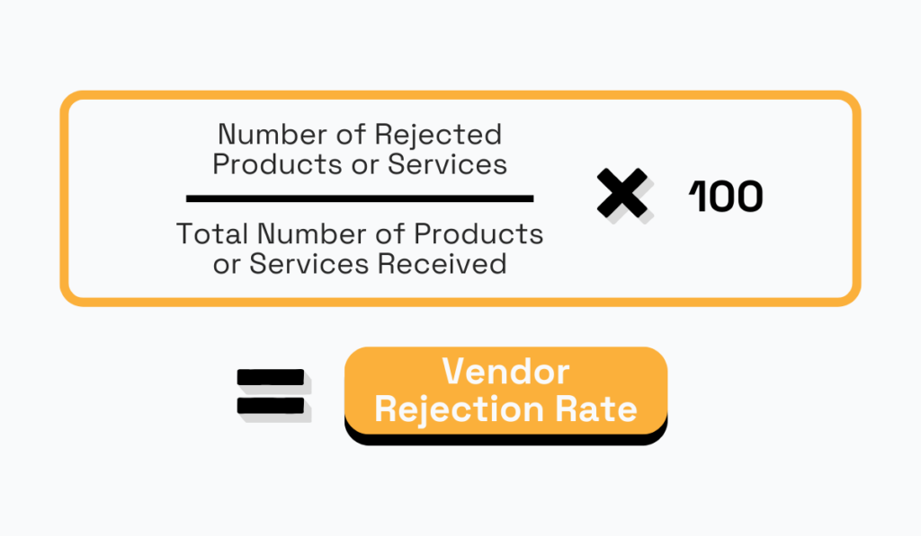 procurement vendor rejection rate formula