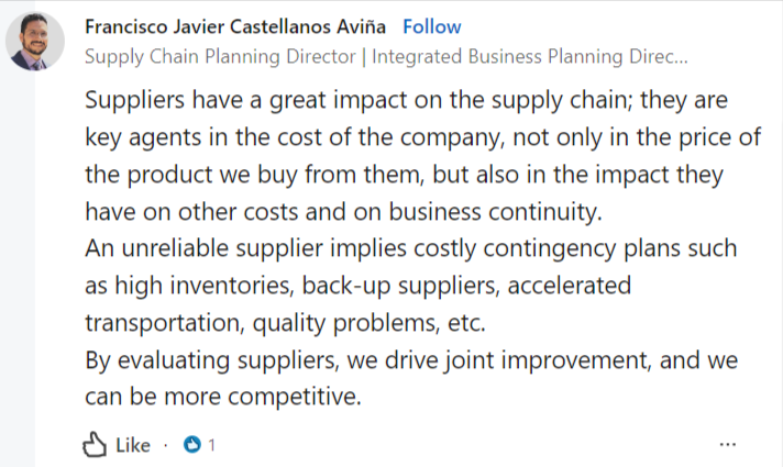 quote about how unreliable suppliers can significantly undermine overall procurement performance