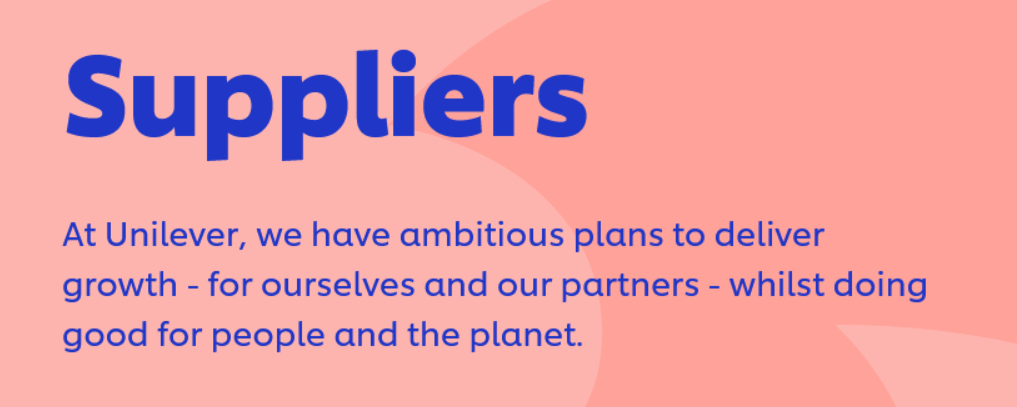 a screenshot of unilever explaining how they want to grow together with their partners