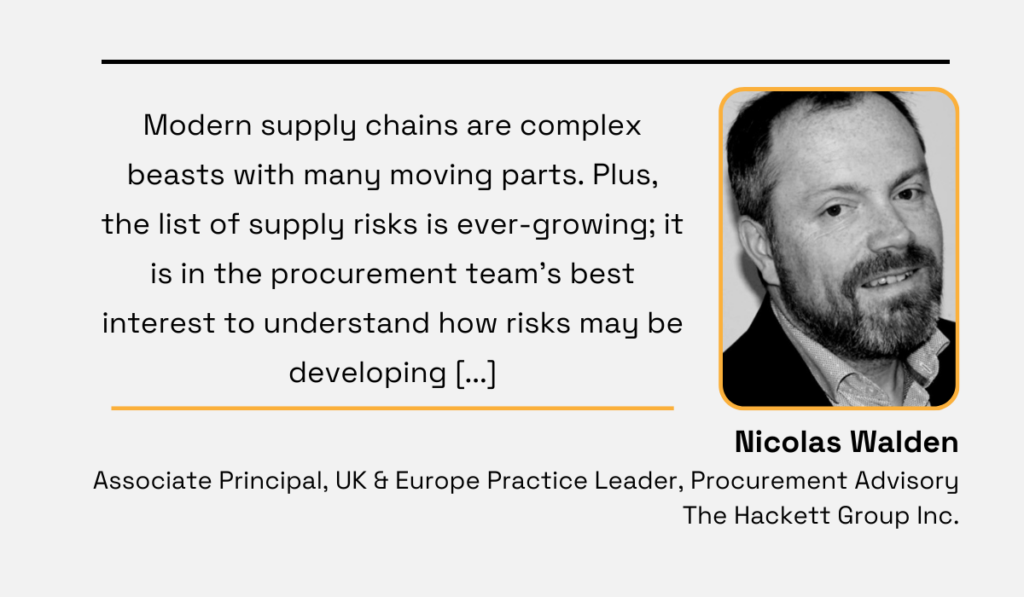 a quote stating that modern supply chains are complex