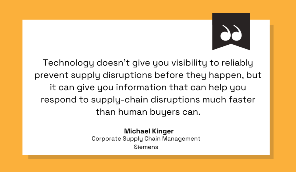 a quote about how technology can help lessen the blow of unforeseen events in procurement