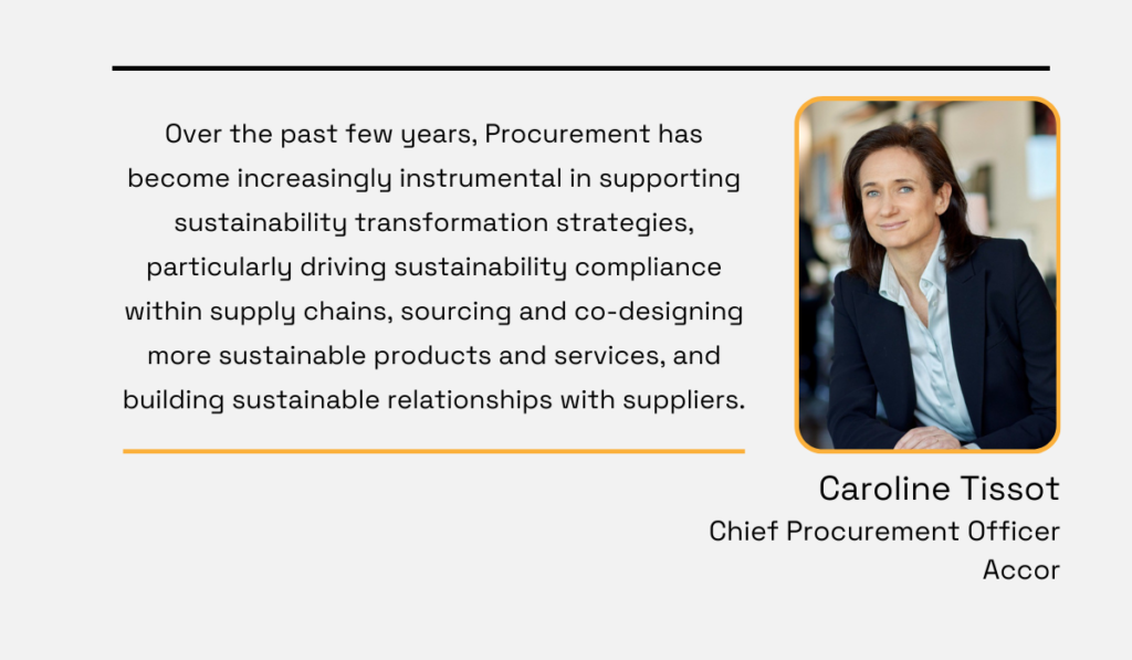 a quote explaining  the significant role of procurement in supporting sustainability