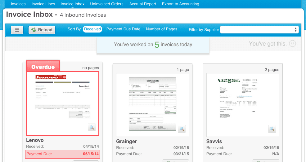 e-procurement software screenshot