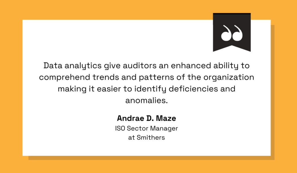 a quote about how embracing technology and data analytics tools can take auditing practices to the next level