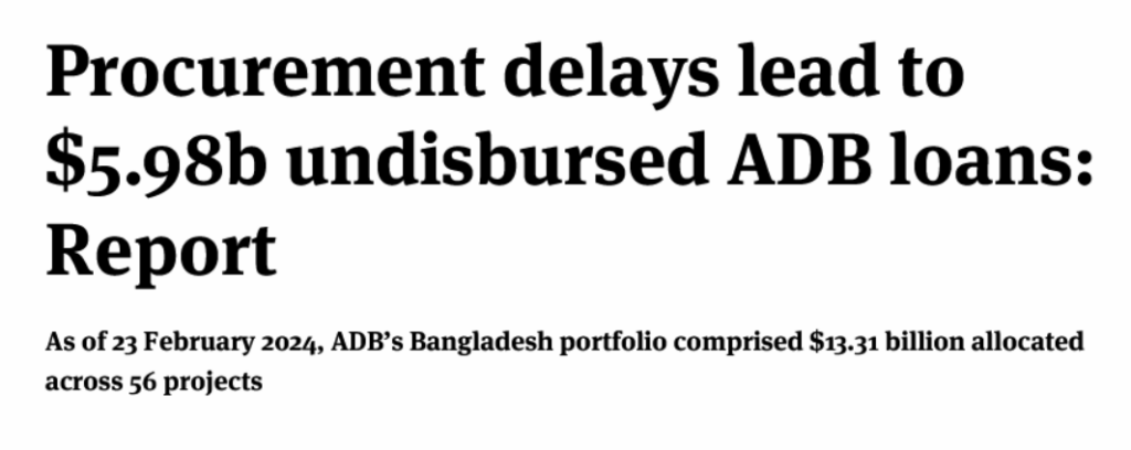 a screenshot of a news article about how procurement delays led to undisbursed loans