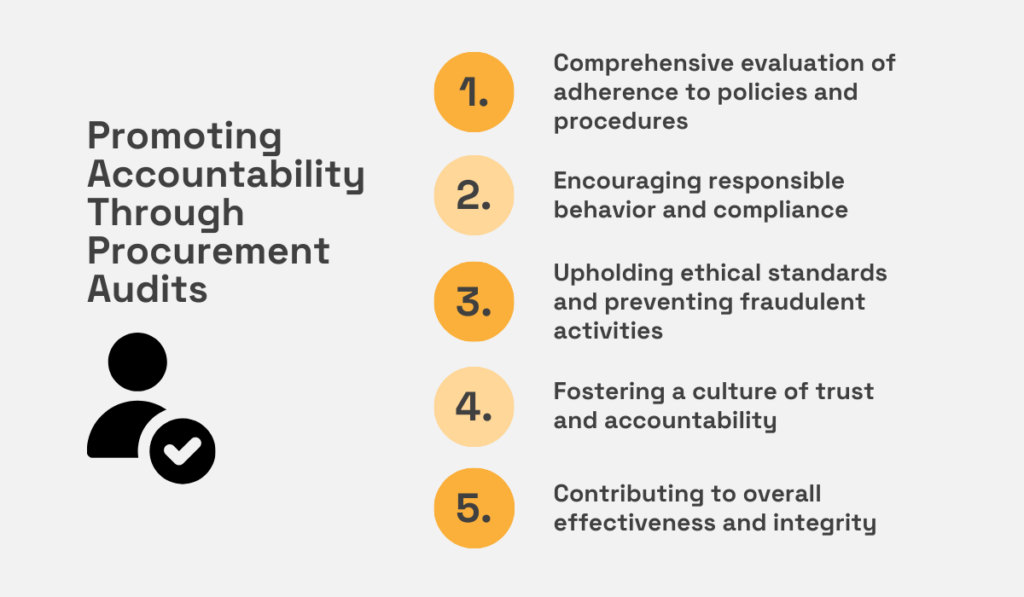a list of ways in which accountability is promoted through procurement audits