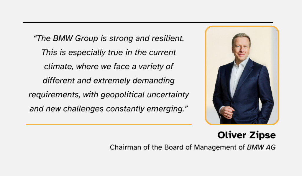 quote about the importance of resilience for the bmw group