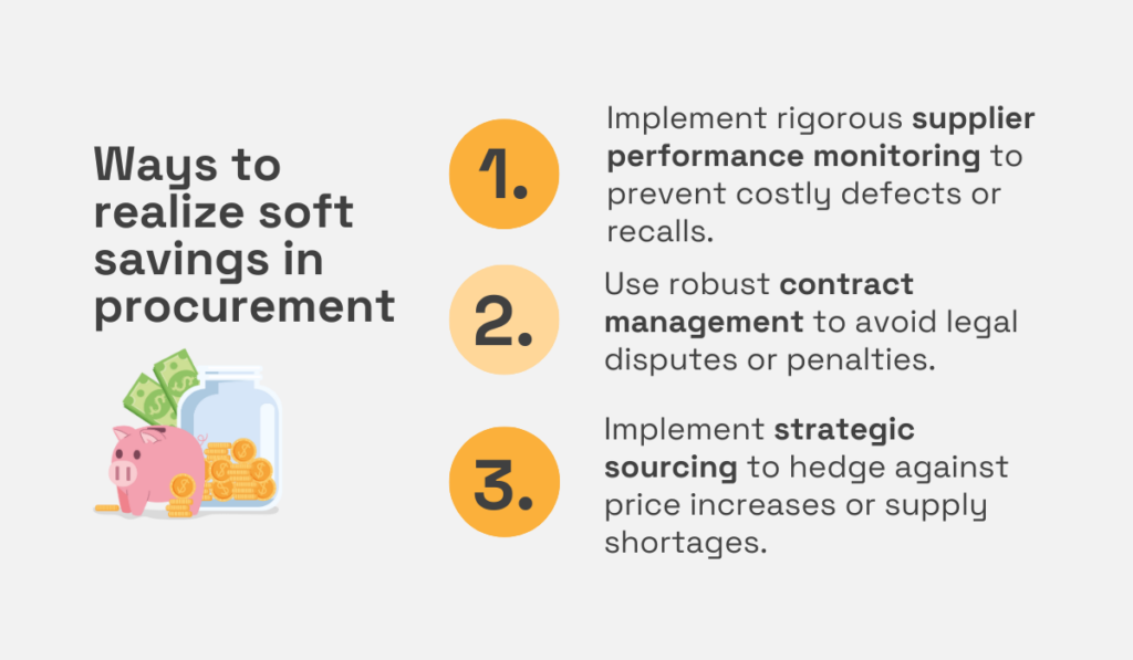 a list of ways to realize soft savings in procurement