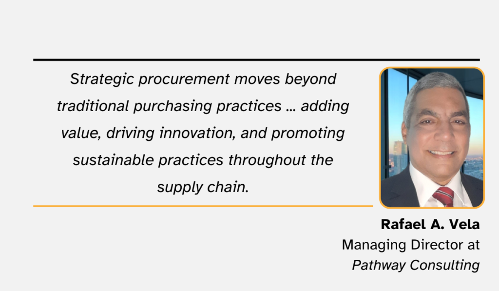 quote stating that the primary aim of strategic procurement is to add value and drive innovation