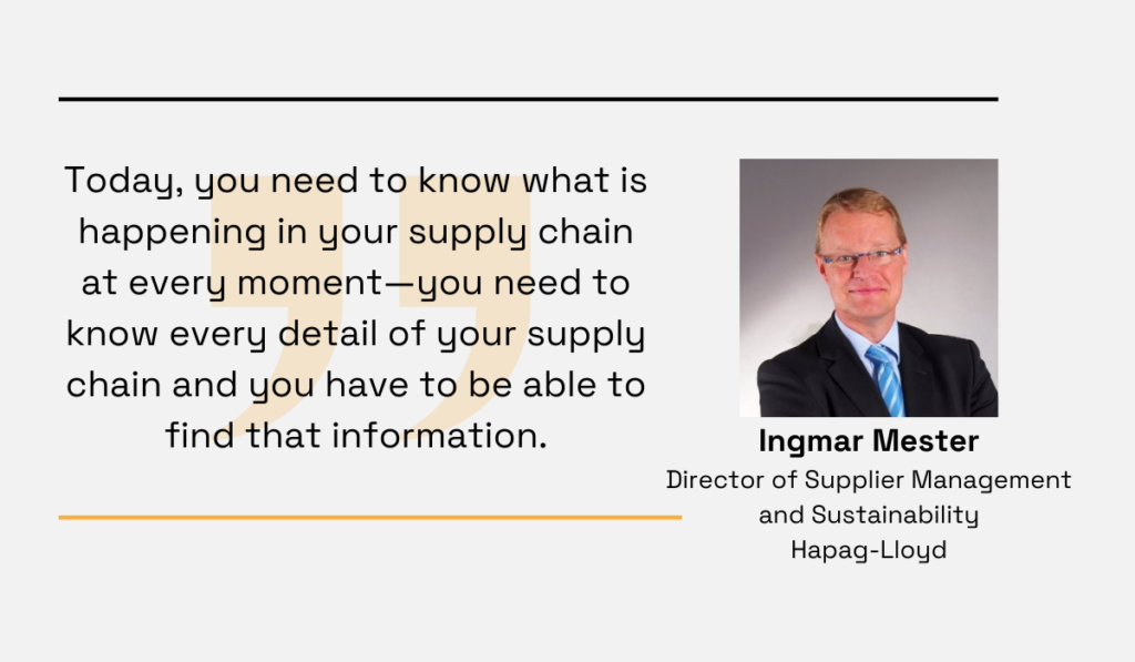 quote about the importance of knowing what is happening at all stages of the supply chain