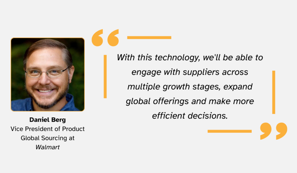 a quote explaining how a new enterprise sourcing platform will revolutionize walmart's procurement process