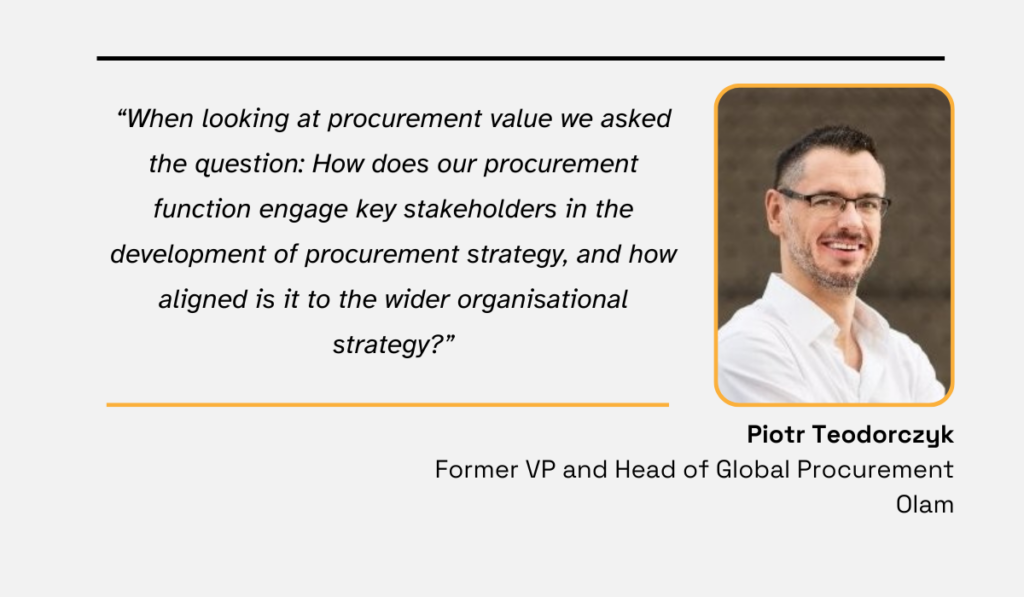 a quote explaining that the procurement strategy should support organization's wider goals