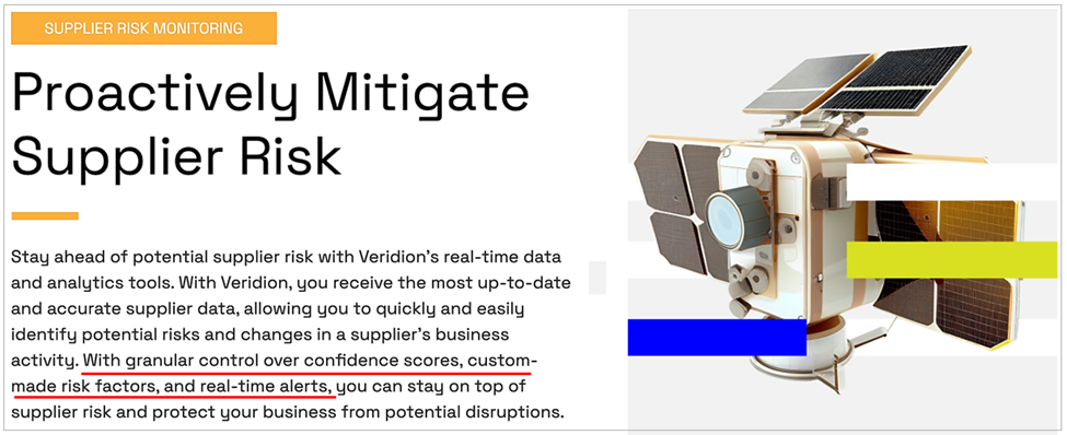 veridion risk mitigation statement screenshot