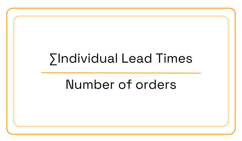 average lead time over a certain period formula