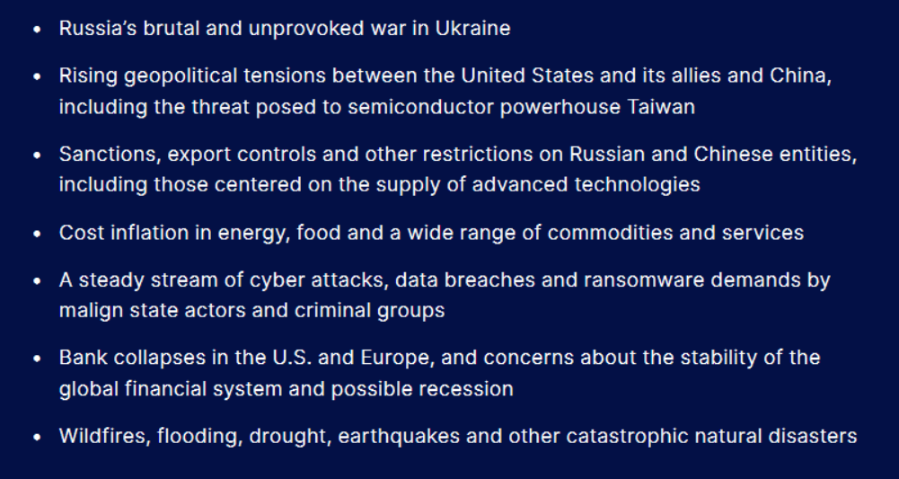 current supply chain disruptions and related risks