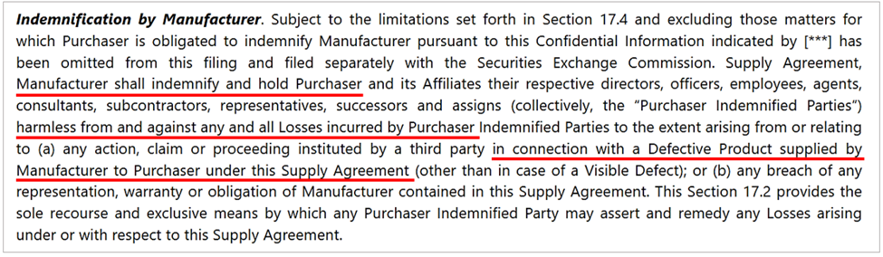 example of an indemnity clause