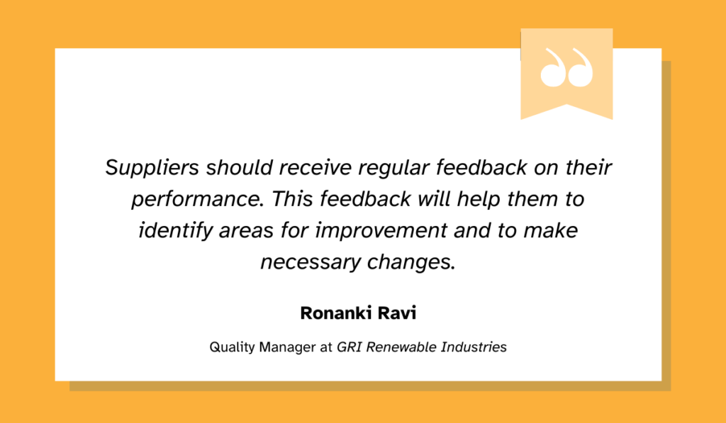 quote explaining how tracking supplier related kpis can help improve supplier performance