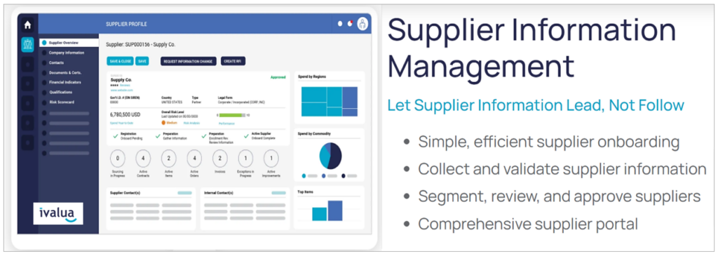 ivalua supplier relationship management tool screenshot