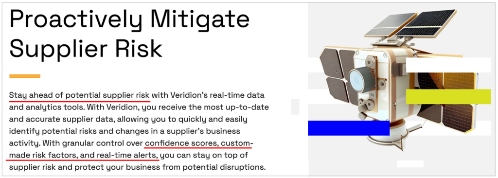 veridion risk mitigation screenshot