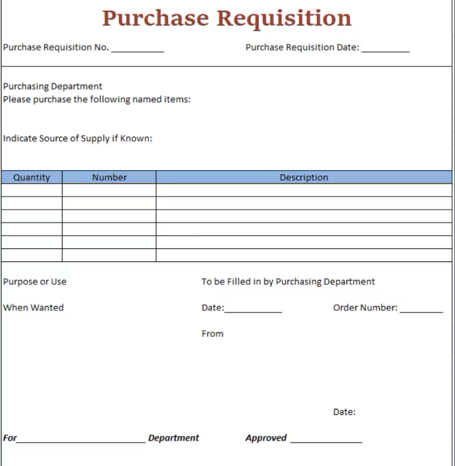 example of a purchase requisition