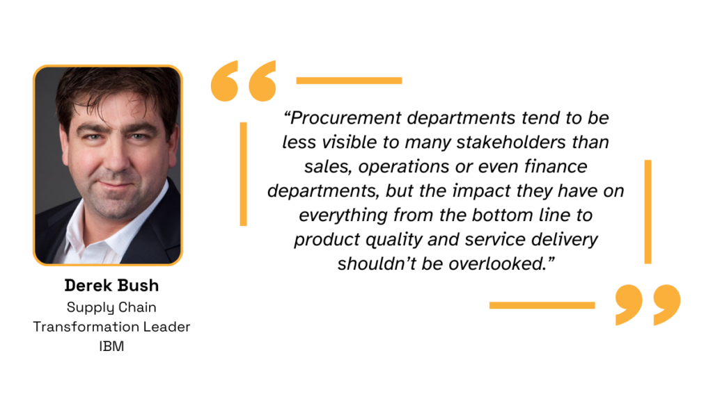 quote highlighting that procurement deserves more visibility due to its impact on organizational achievements