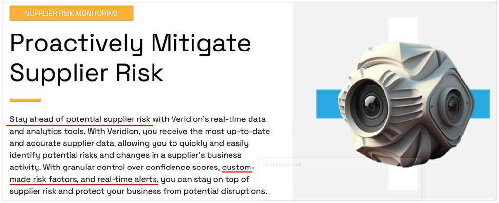 veridion supplier risk monitoring screenshot