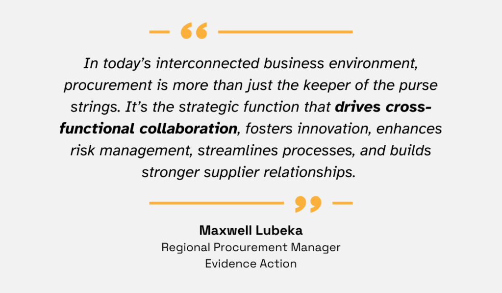 In today's interconnected business environment, procurement is more than just the keeper of the purse strings. It's the strategic function that drives cross-functional collaboration, fosters innovation, enhances risk management, streamlines processes, and builds stronger supplier relationships. 