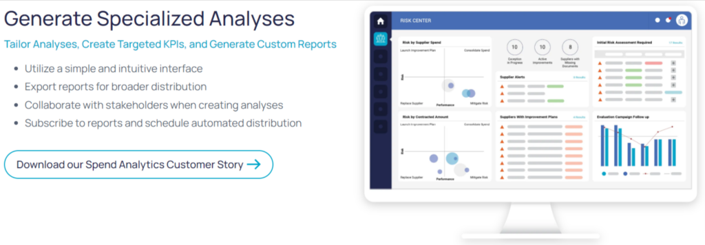 ivalua analytics and insights feature screenshot