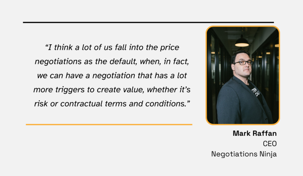 quote explaining that negotiating with suppliers can create value