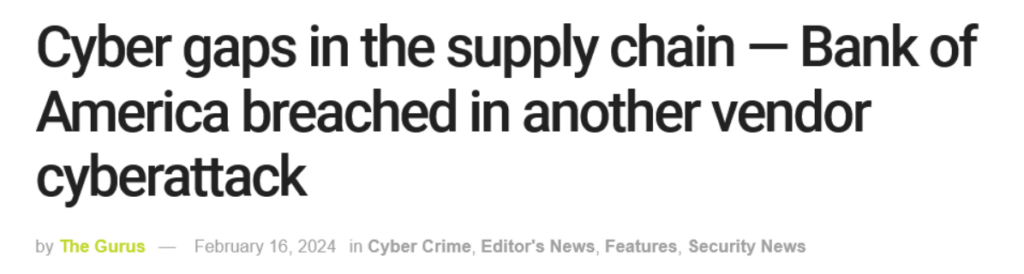 screenshot of a news article headline about a supply chain cyber attack