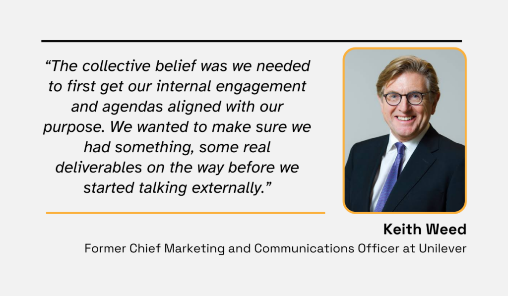 a quote on internal stakeholder alignment