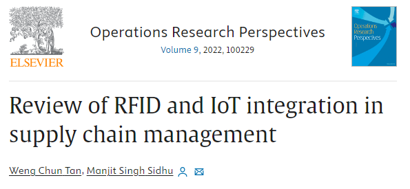 screenshot of a research paper on rfid and iot being integrated into supply chain management