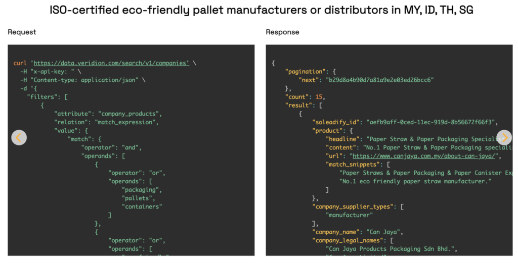 Veridion API examples