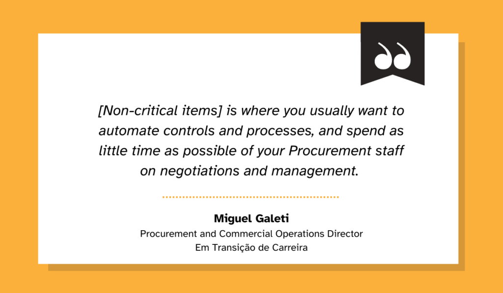 quote explaining the benefits of automation when it comes to non-critical items in procurement