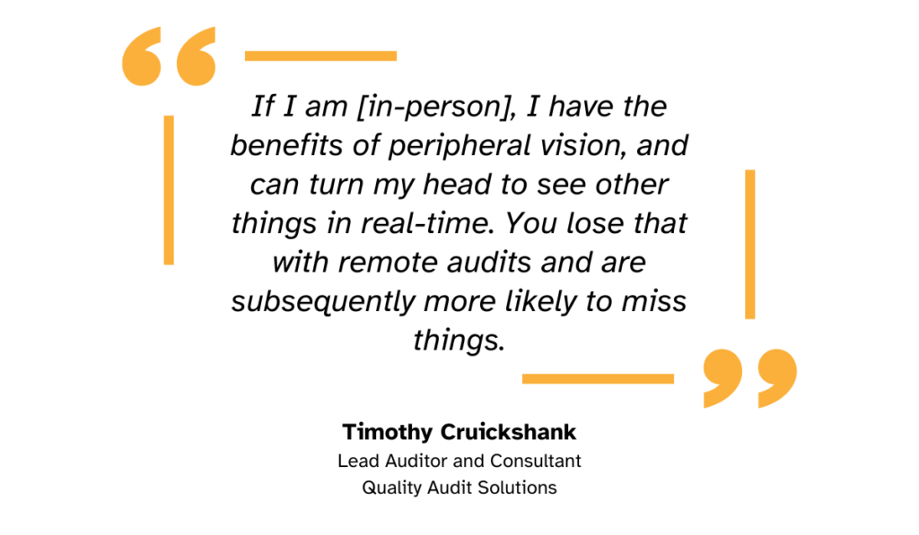 quote about the benefits of on-site audits