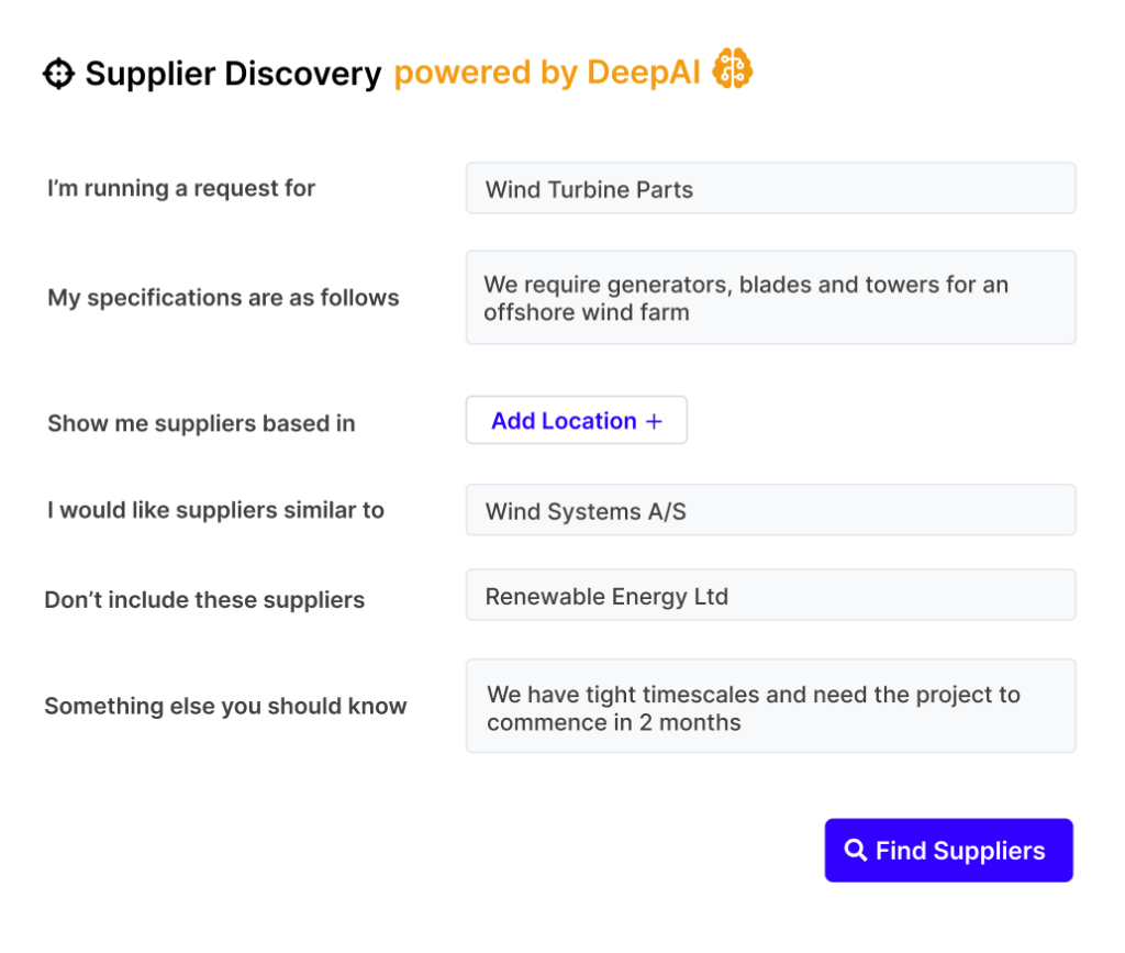 DeepStream supplier search