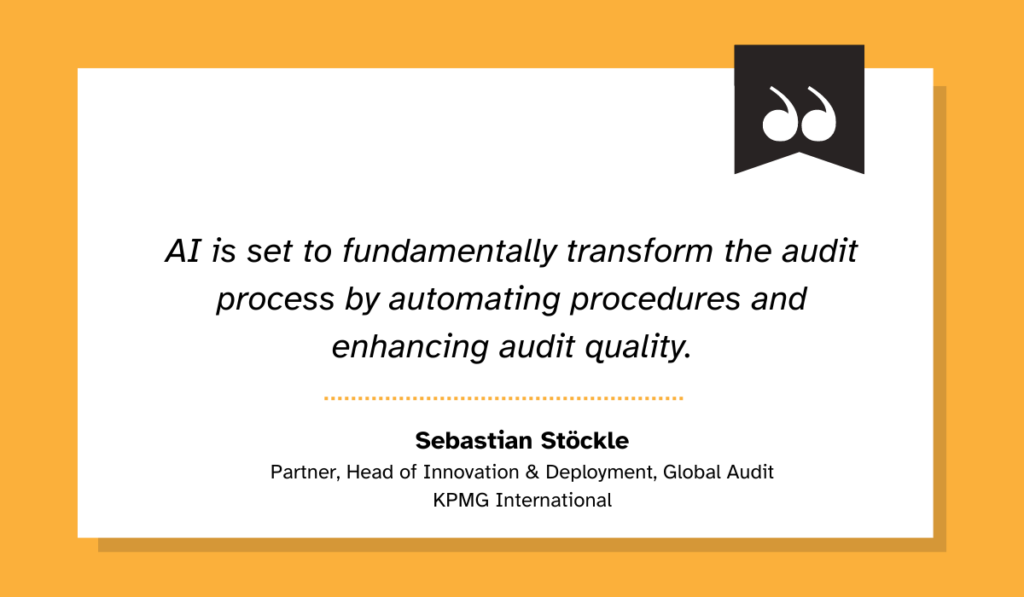 a quote explaining that ai is going to transform auditing processes