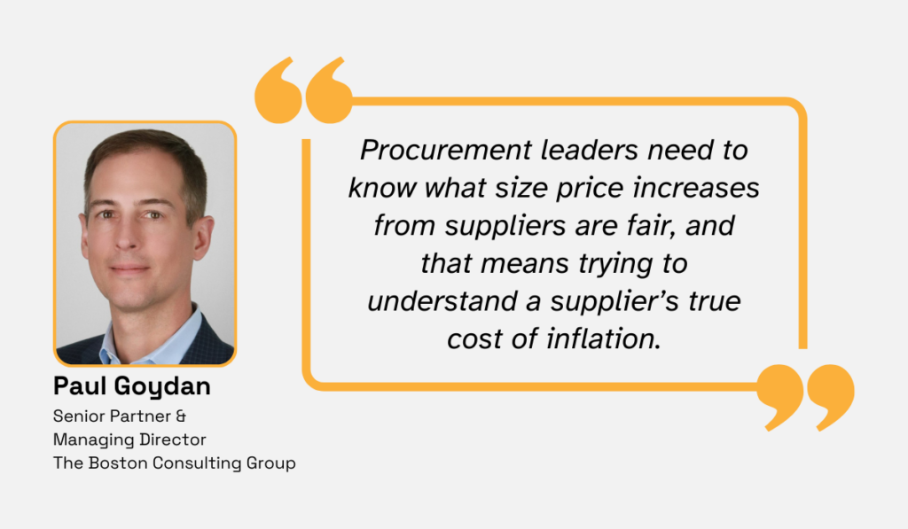 quote about the importance of tracking supplier price increases