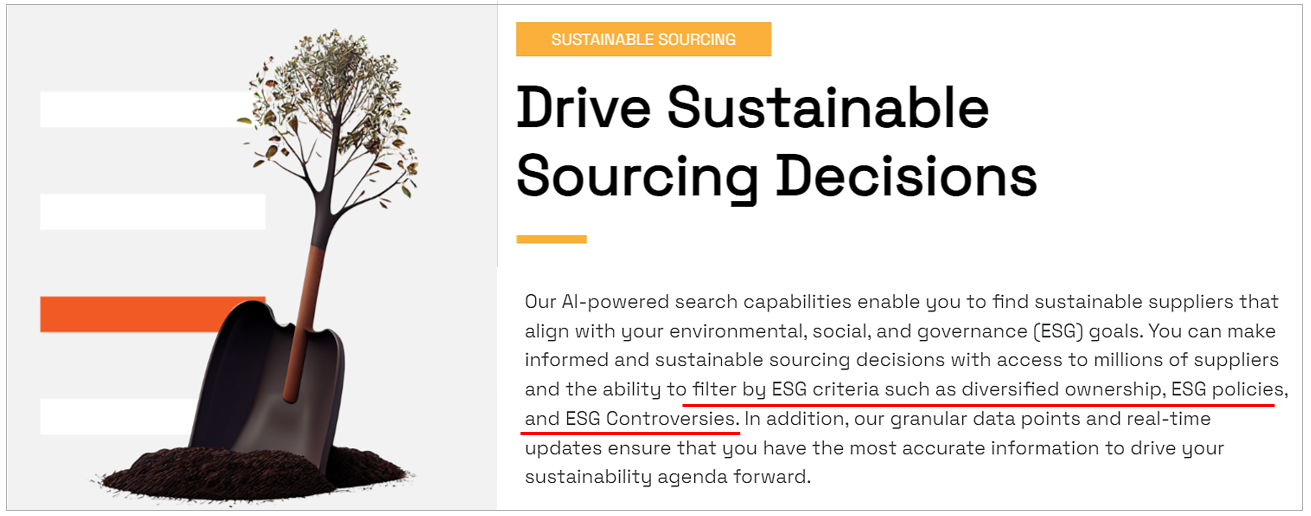 veridion sustainable sourcing screenshot