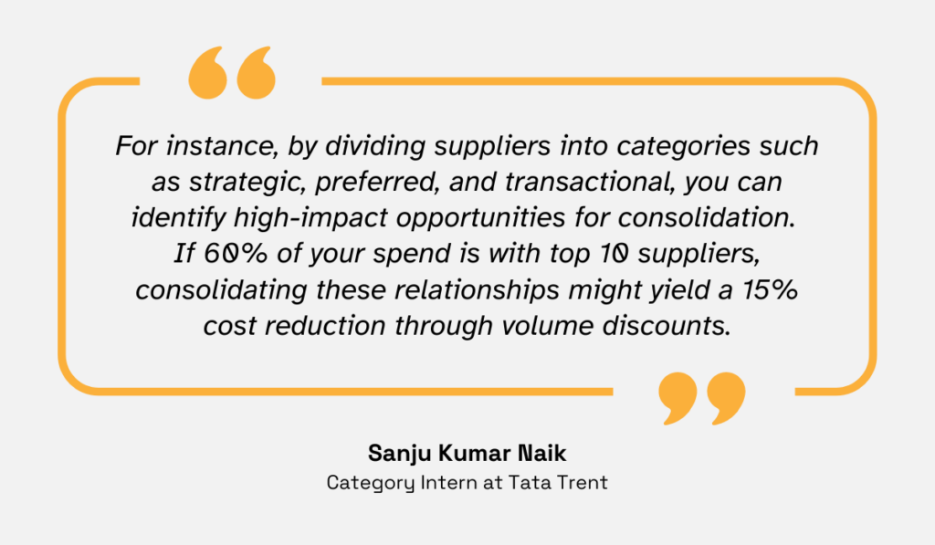 quote about the benefits of categorizing suppliers