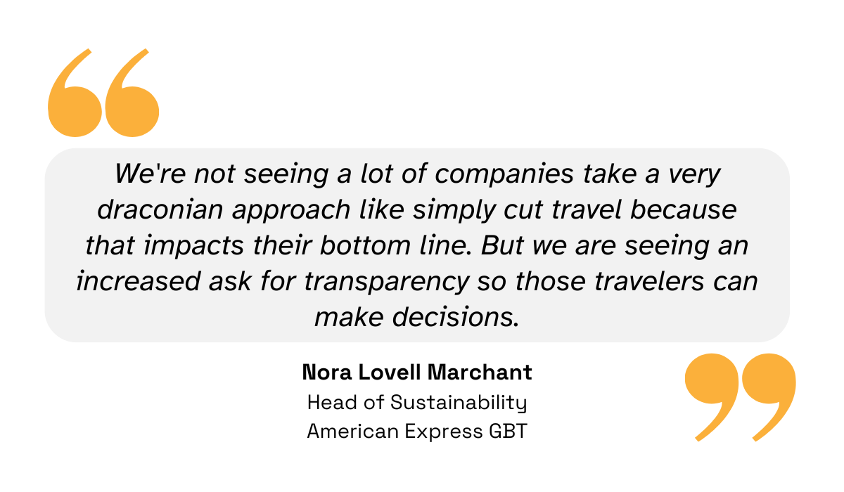 quote on companies demanding more transparency from airlines when it comes to ESG data