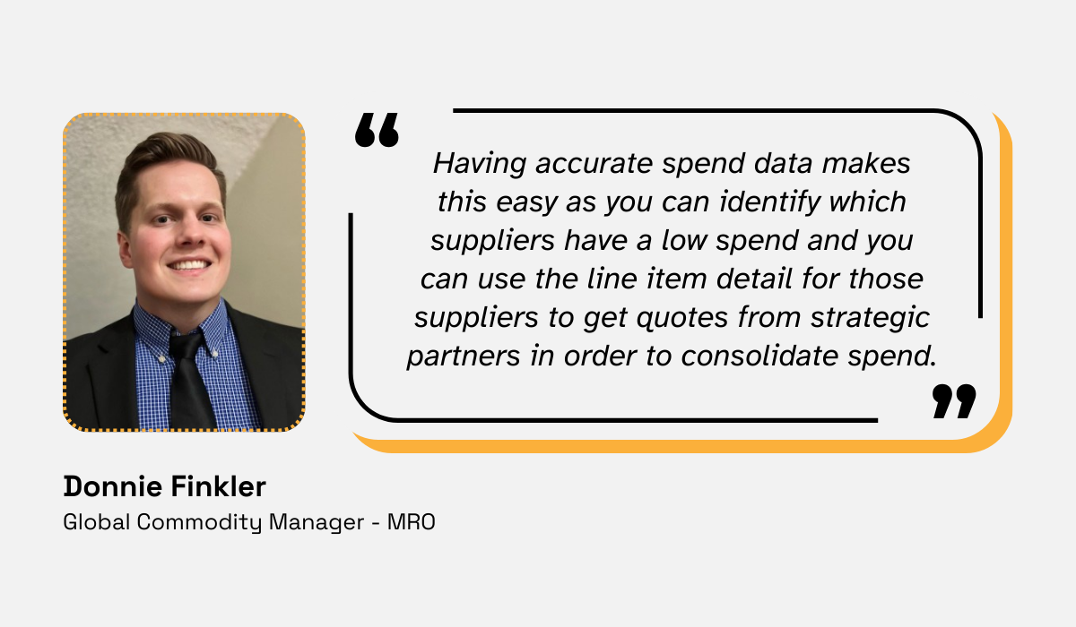 quote on the benefits of having accurate spend data