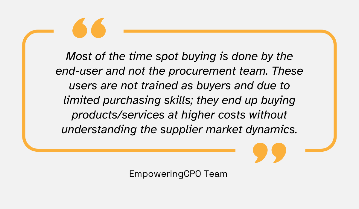 quote explaining how spot buying can cause issues