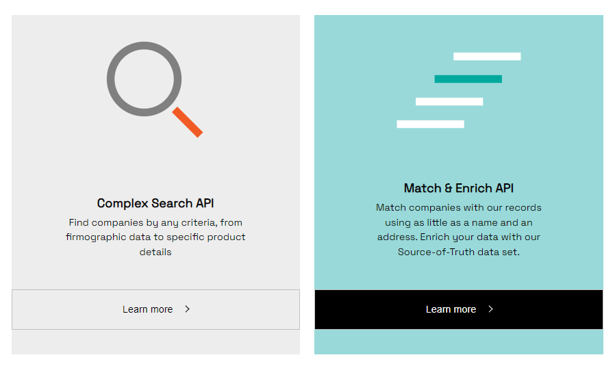 veridion complex search api and match & enrich api