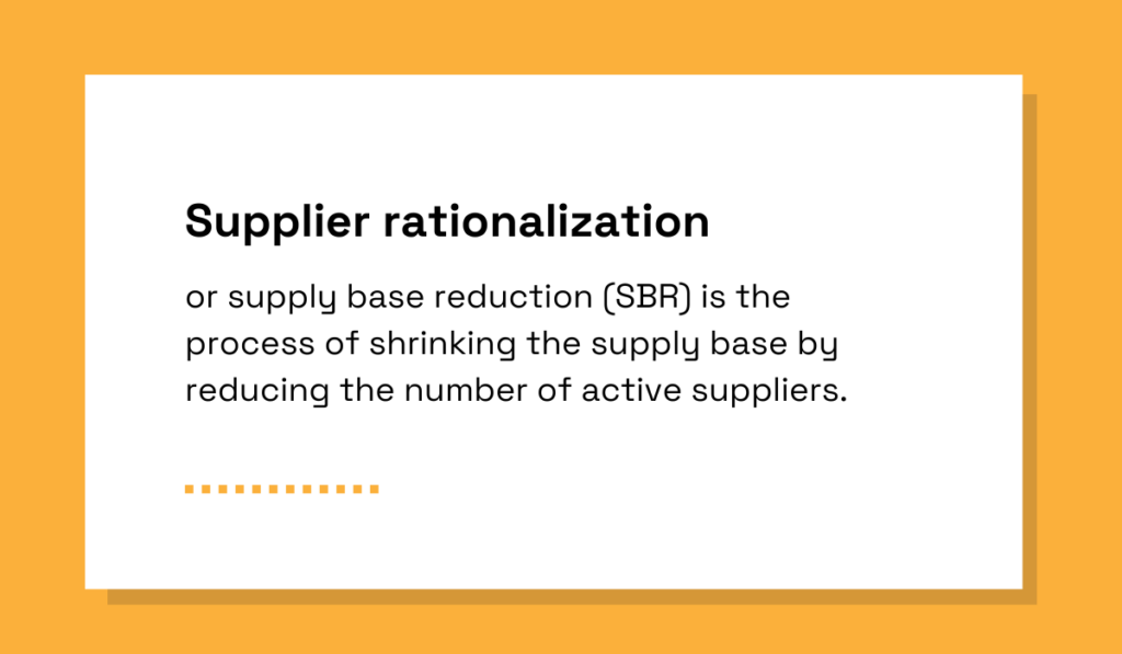 supplier rationalization definition