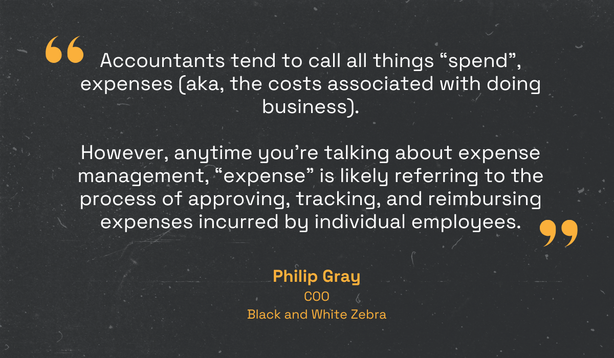 quote on a lack of differentiation between spend and expenses