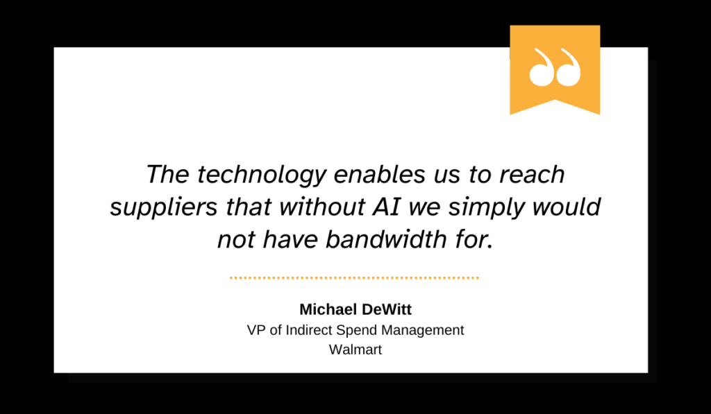 quote on how ai enables walmart to reach their suppliers